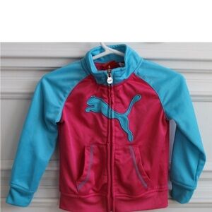Puma Toddler girl’s 2T pink and aqua zip up jacket